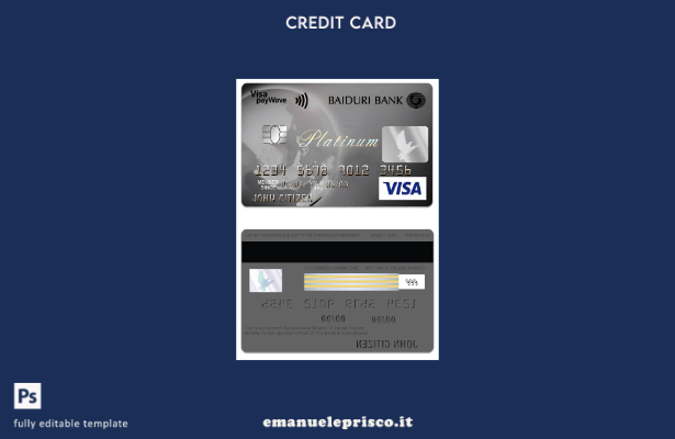 modello di carta di credito Visa Platinum stile verificato Brunei Baiduri Bank